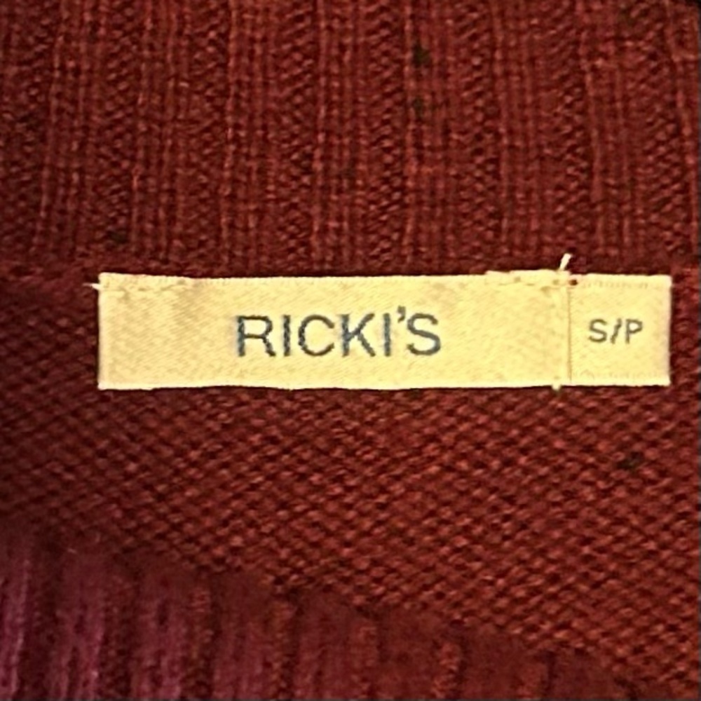 Ricki’s Burgundy Cowl Neck Sweater High Low Knit Pullover Women’s Small - Picture 3 of 8